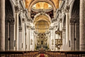 the inside of a cathedral
